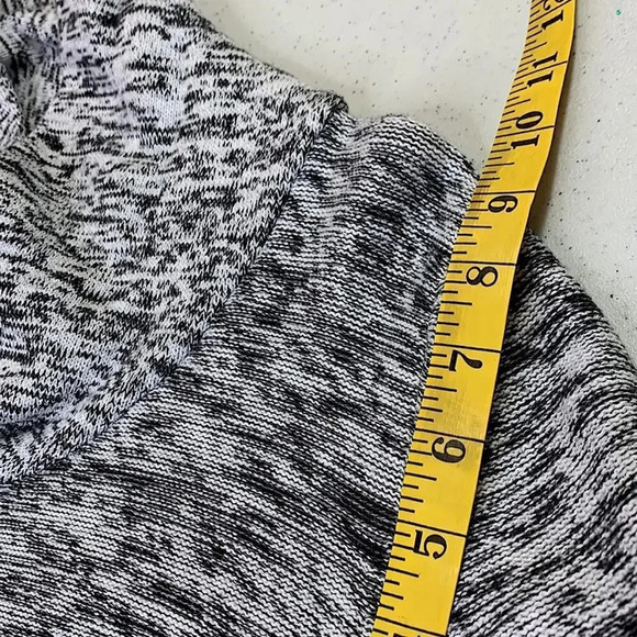 EXPRESS Long Sleeve Shawl Collar Knit Sweater Pullover Women Size S Marled Gray - Picture 7 of 11